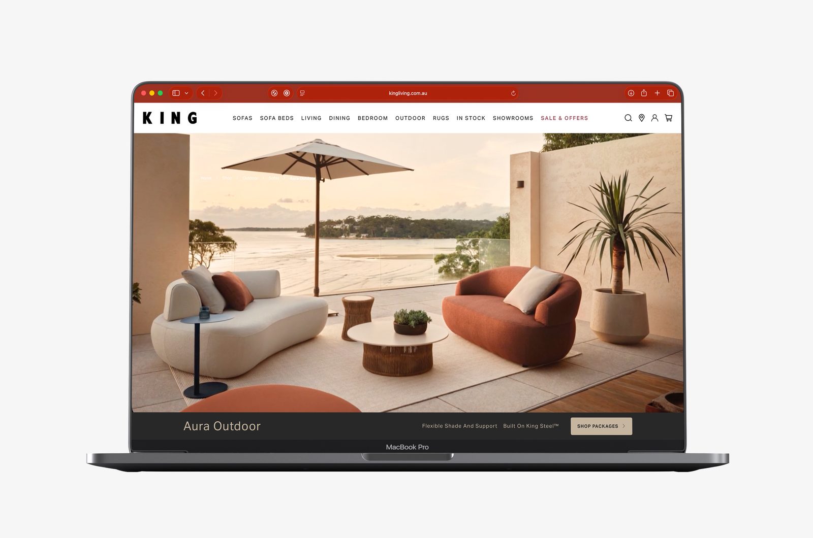 Aura Outdoor product page on kingliving.com.au
